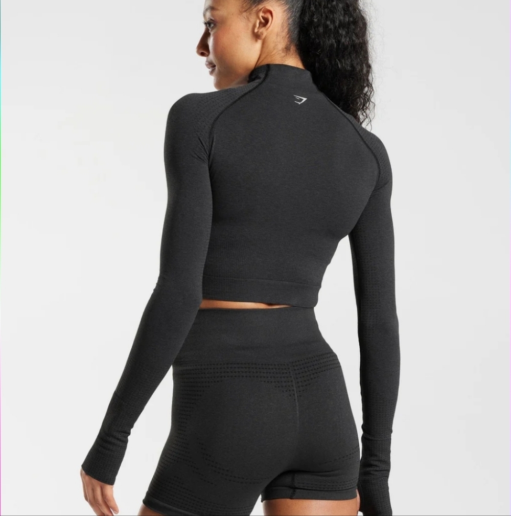 NWOT Gymshark High Neck Seamless Crop Top - Picture 2 of 8